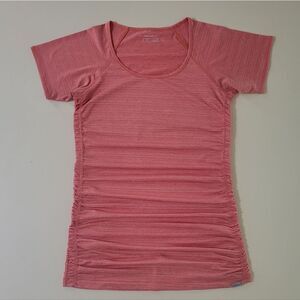 Eddie Bauer Heather Orange Trail Performance Rouched Short Sleeve Tee